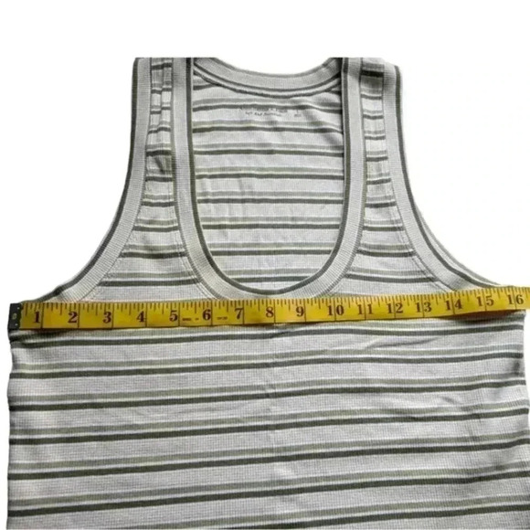Abercrombie & Fitch Essential Scoopneck Tank Top White Stripe Y2K Women's Large - Picture 10 of 11